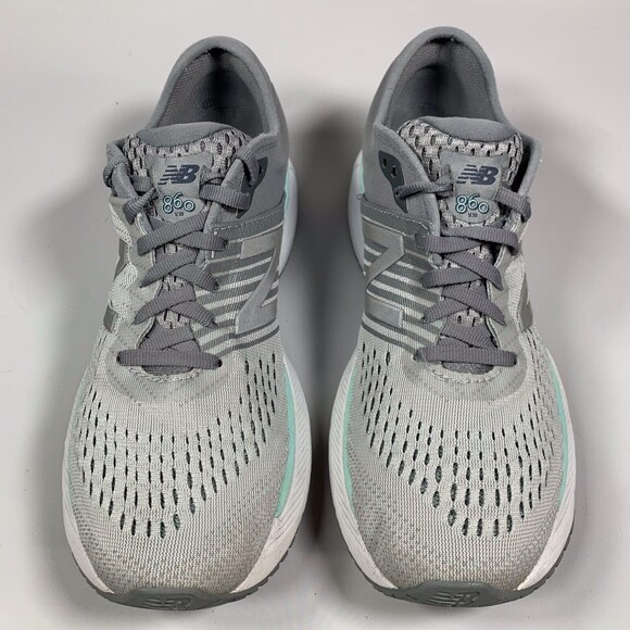 New Balance Women's Size 9 860 v10 Stability Running Shoe W860P10 Gray Blue/Mint - Picture 1 of 11